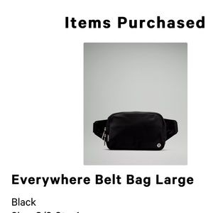 Large Lululemon Everywhere Belt Bag Black 2L NWT